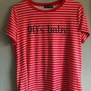 Red and white striped top 90's baby